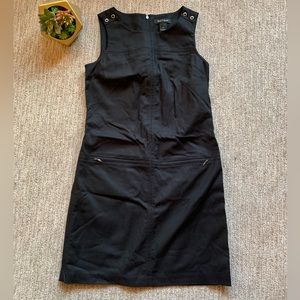 WHBM ZIP POCKET BLACK SHIFT DRESS SIZE 2 EUC
